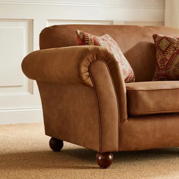 Snuggle Chair with Cushions - Tan, Faux Leather