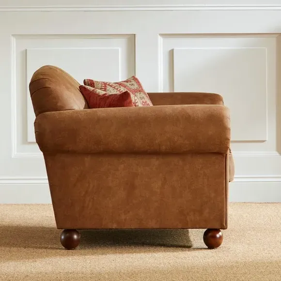 Snuggle Chair with Cushions - Tan, Faux Leather