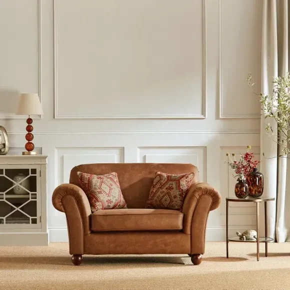 Snuggle Chair with Cushions - Tan, Faux Leather image