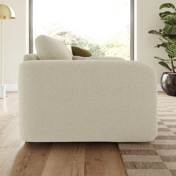 Snuggle Chair with Deep Arms - Beige, Boucle