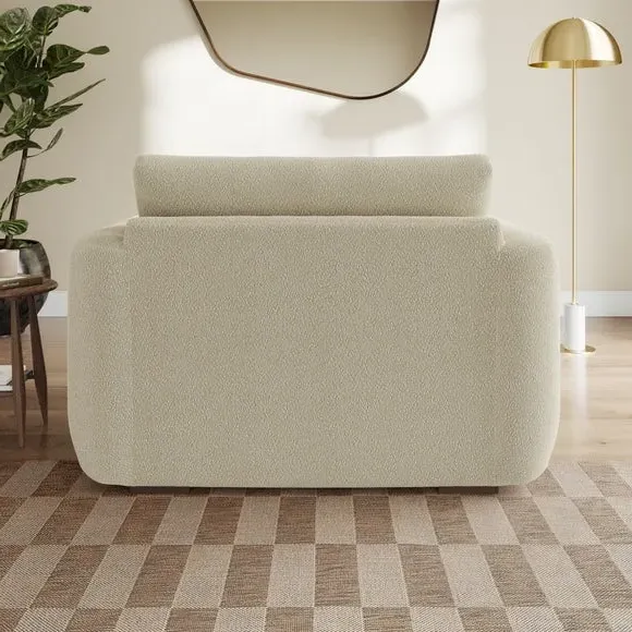 Snuggle Chair with Deep Arms - Beige, Boucle