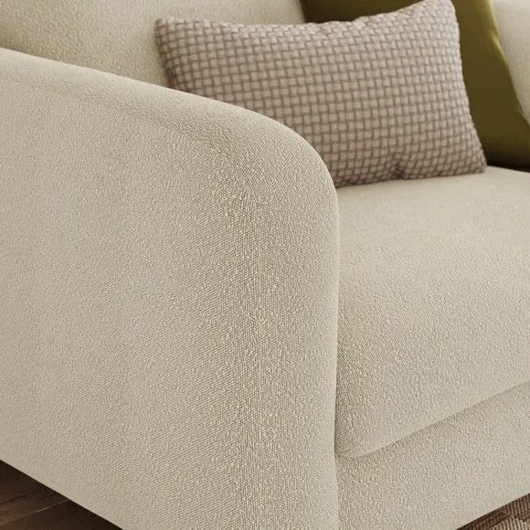 Snuggle Chair with Deep Arms - Beige, Boucle