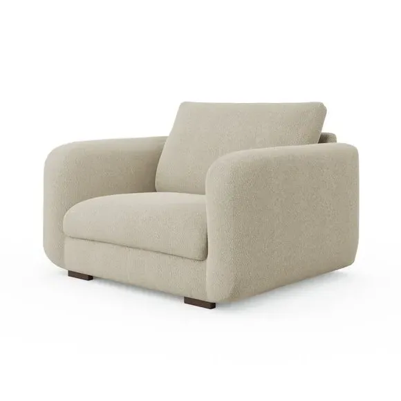 Snuggle Chair with Deep Arms - Beige, Boucle
