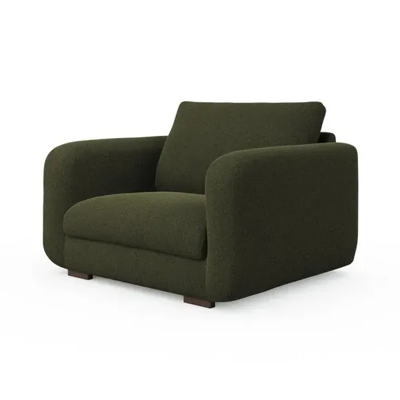 Snuggle Chair with Deep Arms - Green, Boucle