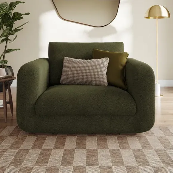 Snuggle Chair with Deep Arms - Green, Boucle