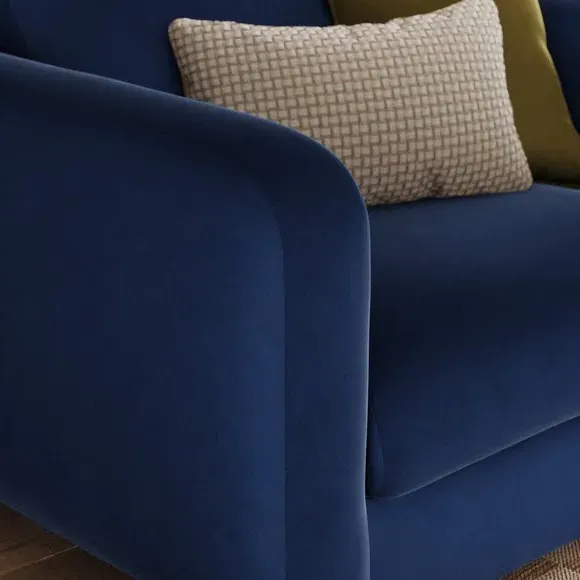 Snuggle Chair with Deep Arms - Navy, Velvet