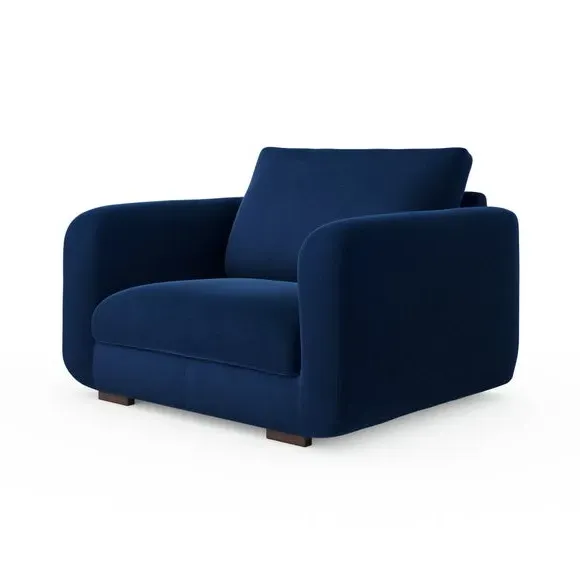 Snuggle Chair with Deep Arms - Navy, Velvet
