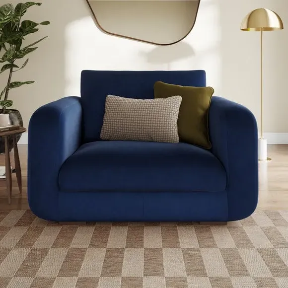 Snuggle Chair with Deep Arms - Navy, Velvet image