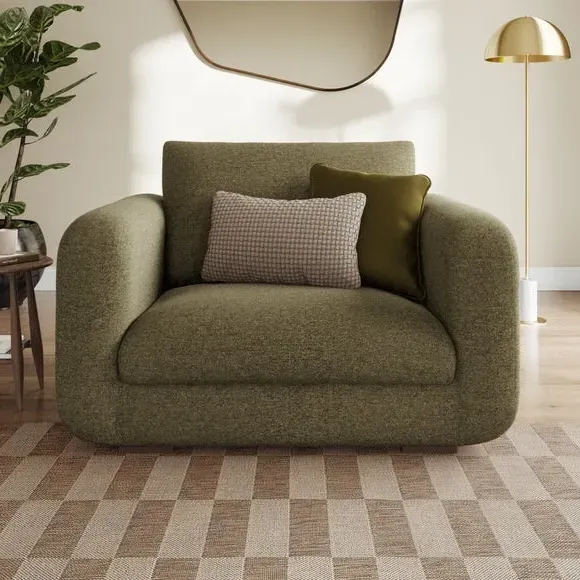 Snuggle Chair with Deep Arms - Olive, Chenille