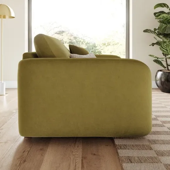 Snuggle Chair with Deep Arms - Olive, Velvet