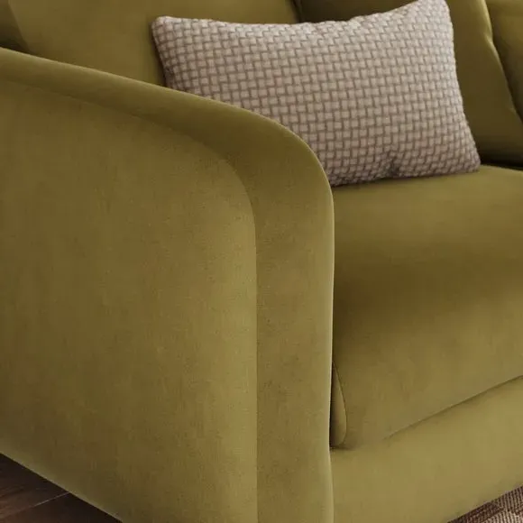 Snuggle Chair with Deep Arms - Olive, Velvet