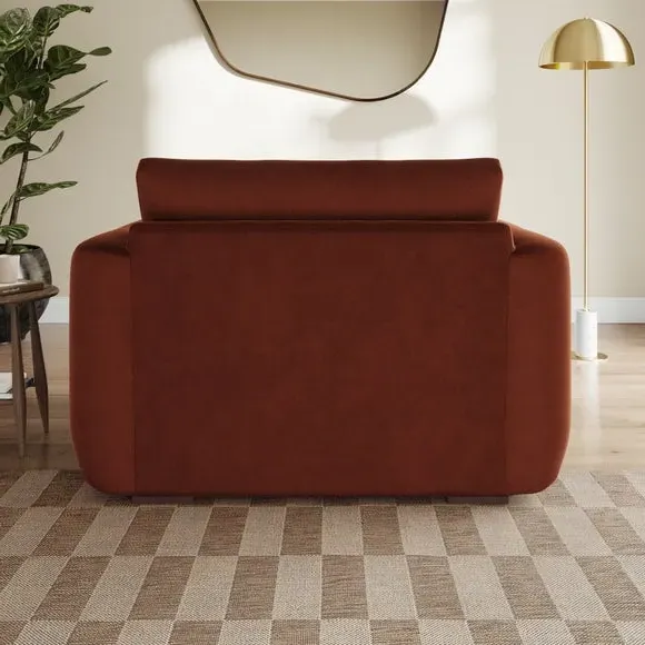 Snuggle Chair with Deep Arms - Orange, Velvet
