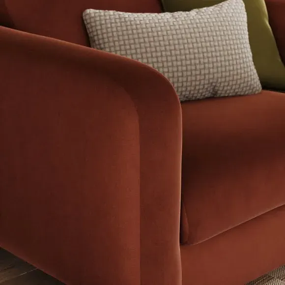 Snuggle Chair with Deep Arms - Orange, Velvet