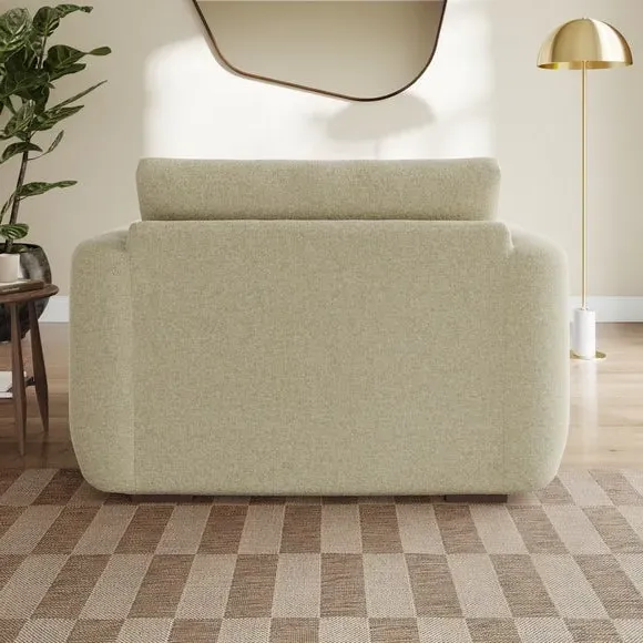 Snuggle Chair with Deep Arms - Sandstone, Chenille