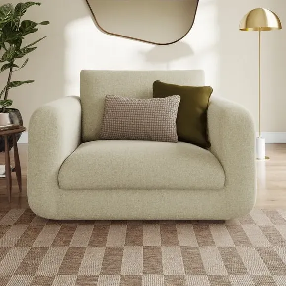 Snuggle Chair with Deep Arms - Sandstone, Chenille