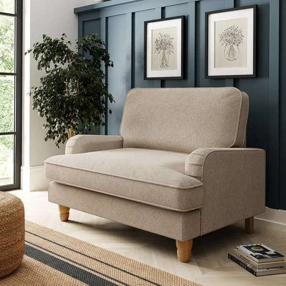 Snuggle Chair with Fixed Back - Linen, Fabric