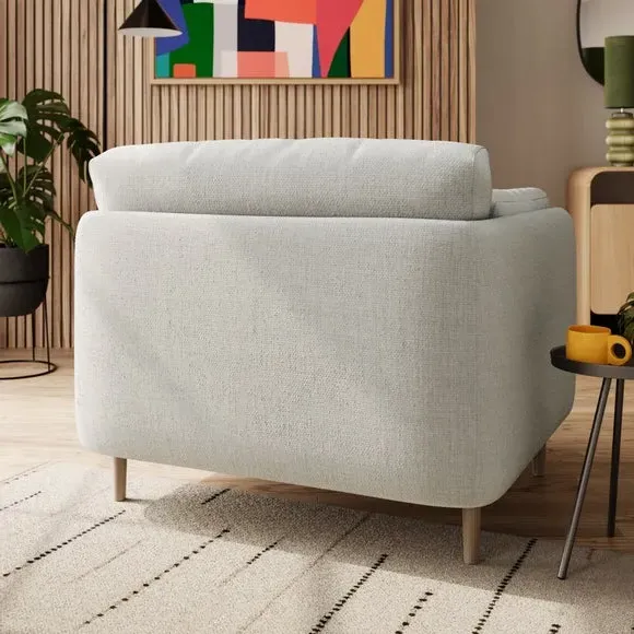 Snuggle Chair with Fixed Back - Natural, Chenille