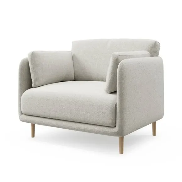 Snuggle Chair with Fixed Back - Natural, Chenille