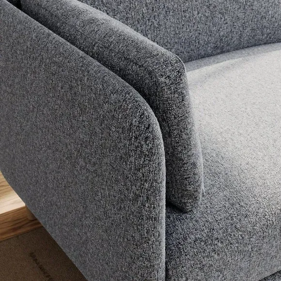 Snuggle Chair with Fixed Back - Navy, Boucle