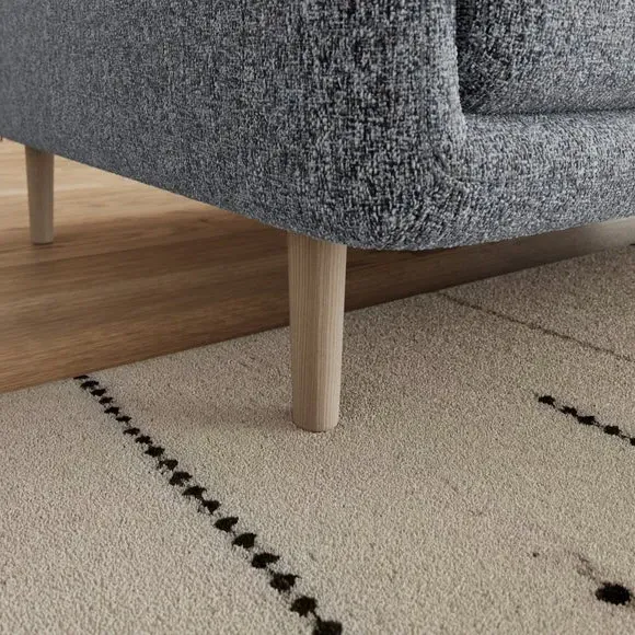 Snuggle Chair with Fixed Back - Navy, Boucle