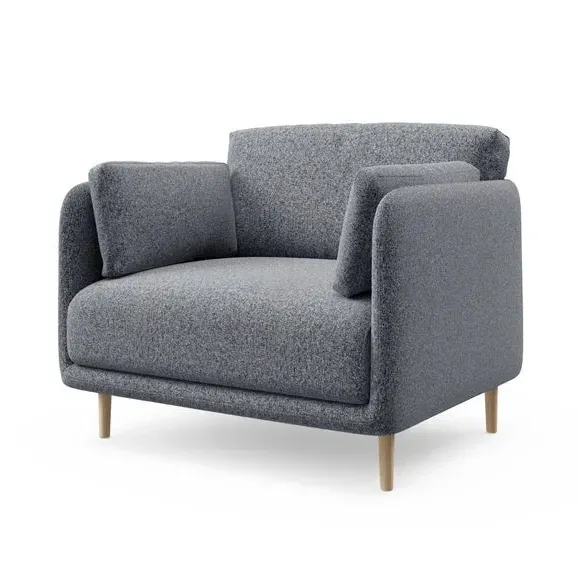 Snuggle Chair with Fixed Back - Navy, Boucle