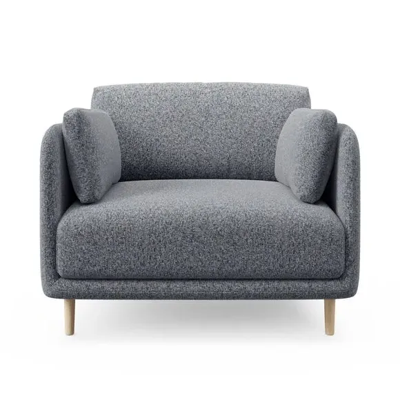 Snuggle Chair with Fixed Back - Navy, Boucle