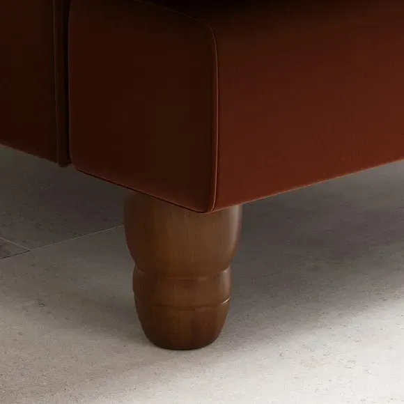 Snuggle Chair with Fixed Back - Orange, Velvet