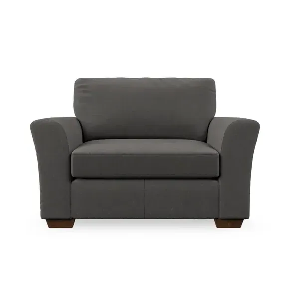 Snuggle Chair with Flared Arms - Charcoal, Velvet