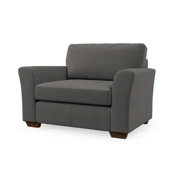 Snuggle Chair with Flared Arms - Charcoal, Velvet