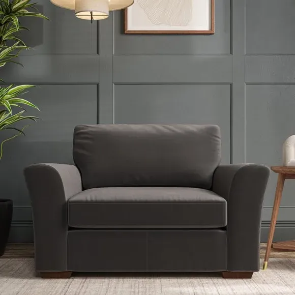Snuggle Chair with Flared Arms - Charcoal, Velvet image