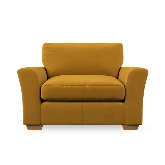 Snuggle Chair with Flared Arms - Gold, Velvet