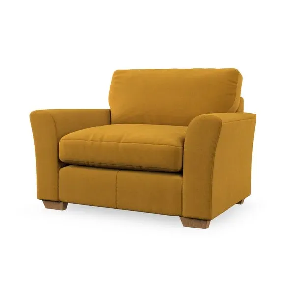 Snuggle Chair with Flared Arms - Gold, Velvet