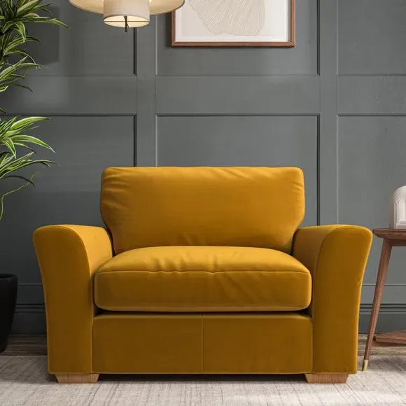 Snuggle Chair with Flared Arms - Gold, Velvet