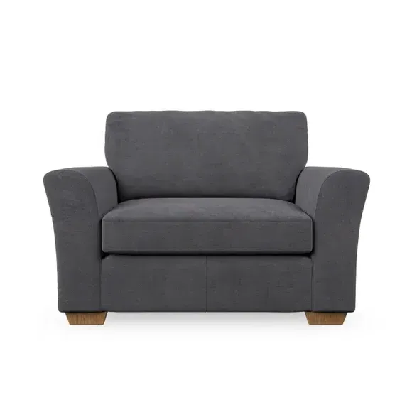 Snuggle Chair with Flared Arms - Grey, Chenille