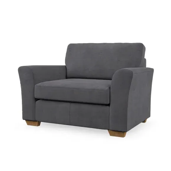 Snuggle Chair with Flared Arms - Grey, Chenille