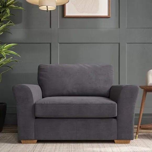 Snuggle Chair with Flared Arms - Grey, Chenille