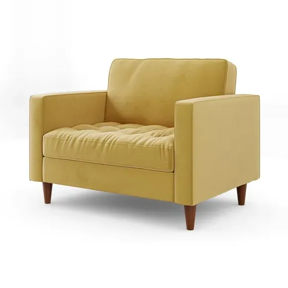 Snuggle Chair with Foam Cushion - Gold, Velvet