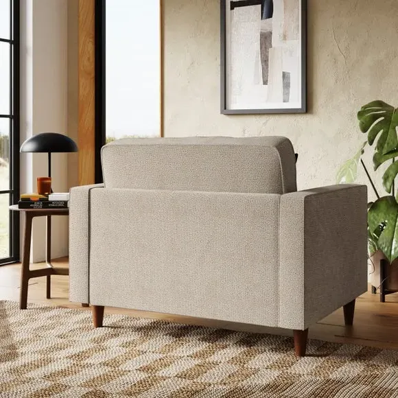 Snuggle Chair with Foam Cushions - Natural, Boucle