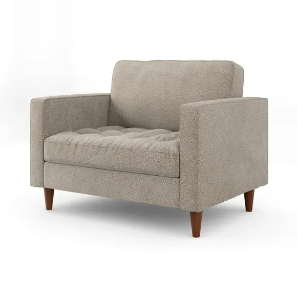 Snuggle Chair with Foam Cushions - Natural, Boucle