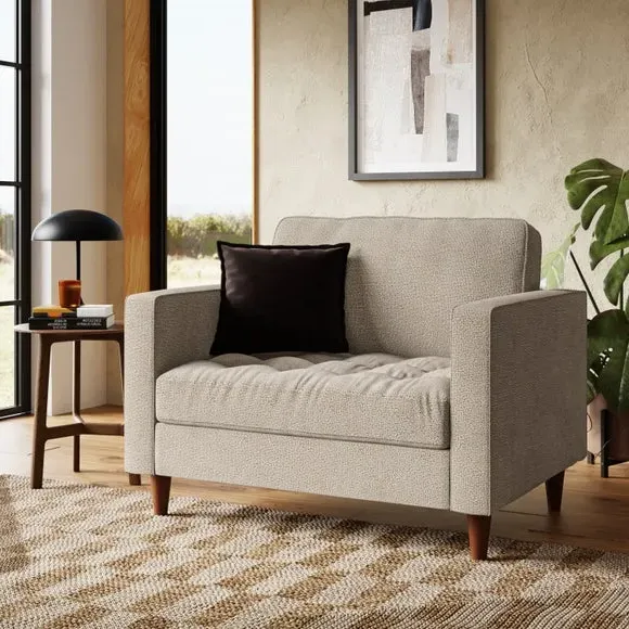 Snuggle Chair with Foam Cushions - Natural, Boucle image