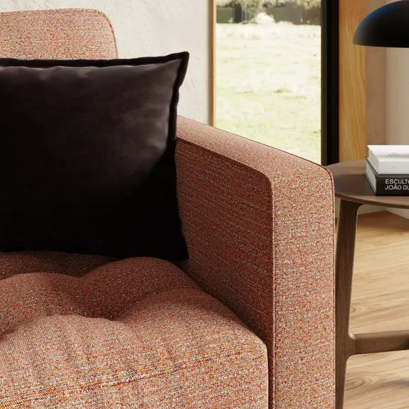 Snuggle Chair with Foam Cushions - Orange, Boucle