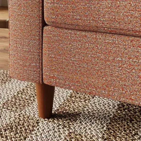 Snuggle Chair with Foam Cushions - Orange, Boucle