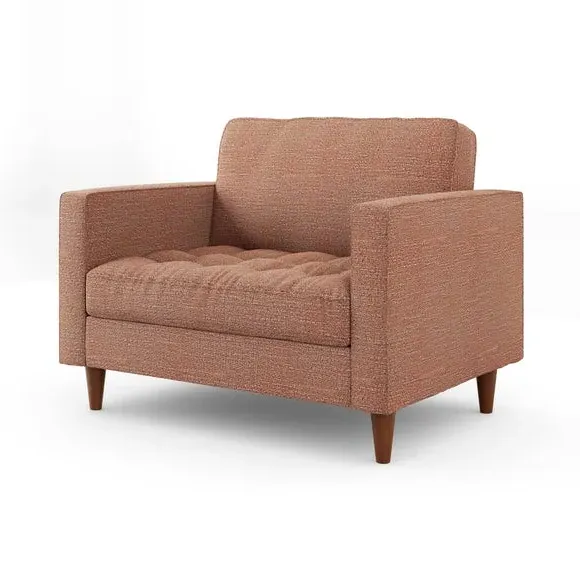 Snuggle Chair with Foam Cushions - Orange, Boucle