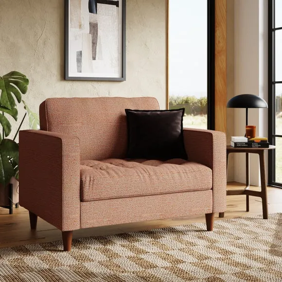 Snuggle Chair with Foam Cushions - Orange, Boucle