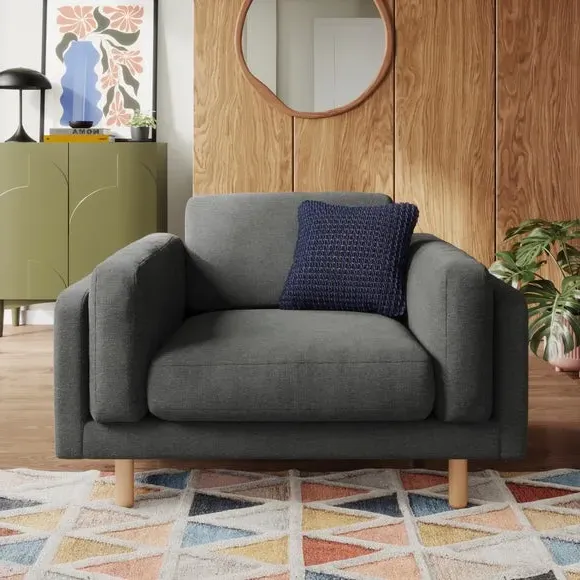 Snuggle Chair with Foam Filling - Graphite, Chenille