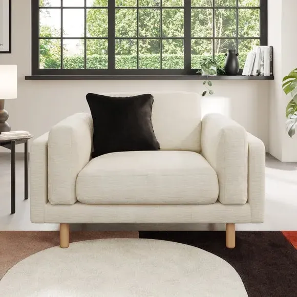 Snuggle Chair with Foam Filling - Ivory, Woven image