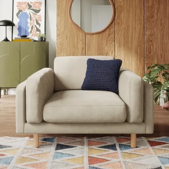 Snuggle Chair with Foam Filling - Natural, Chenille