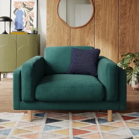 Snuggle Chair with Foam Filling - Peacock, Chenille