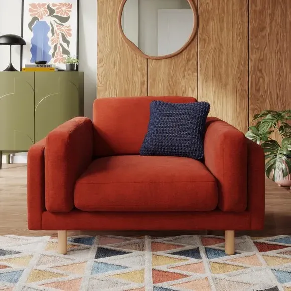 Snuggle Chair with Foam Filling - Russet, Chenille