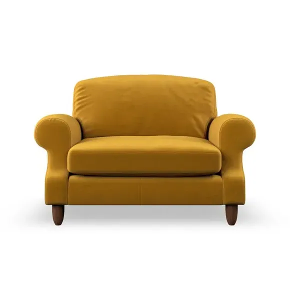 Snuggle Chair with High Back - Amber Gold, Velvet